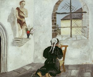 Bretonse vrouw in gebed door Christopher Wood